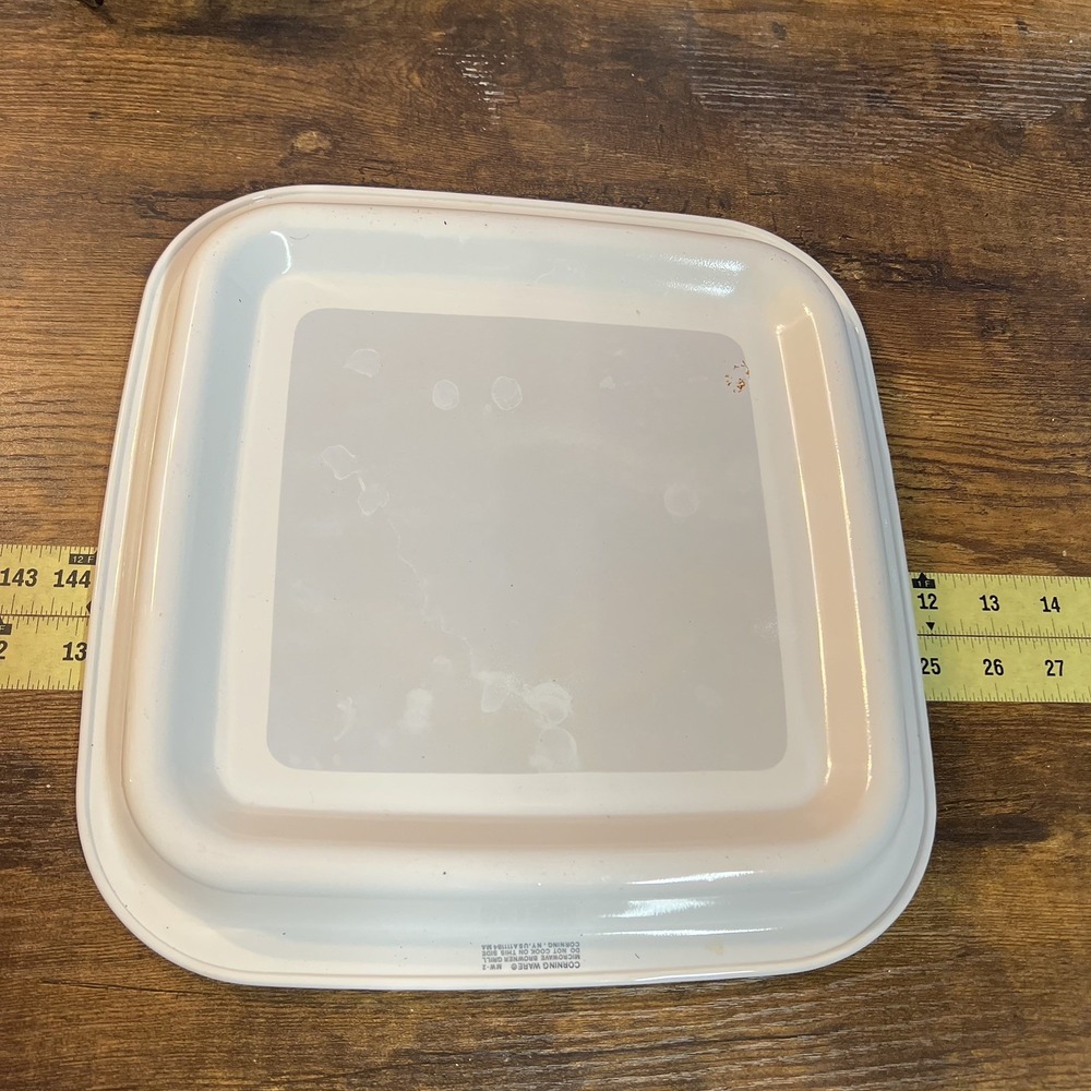 Corning Ware Microwave Browner Grill Cookware 11.5" x 12" MW-2 White Square TR8